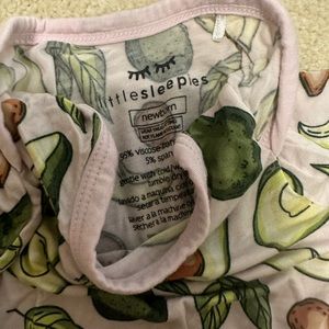 Little sleepies avocado newborn gown